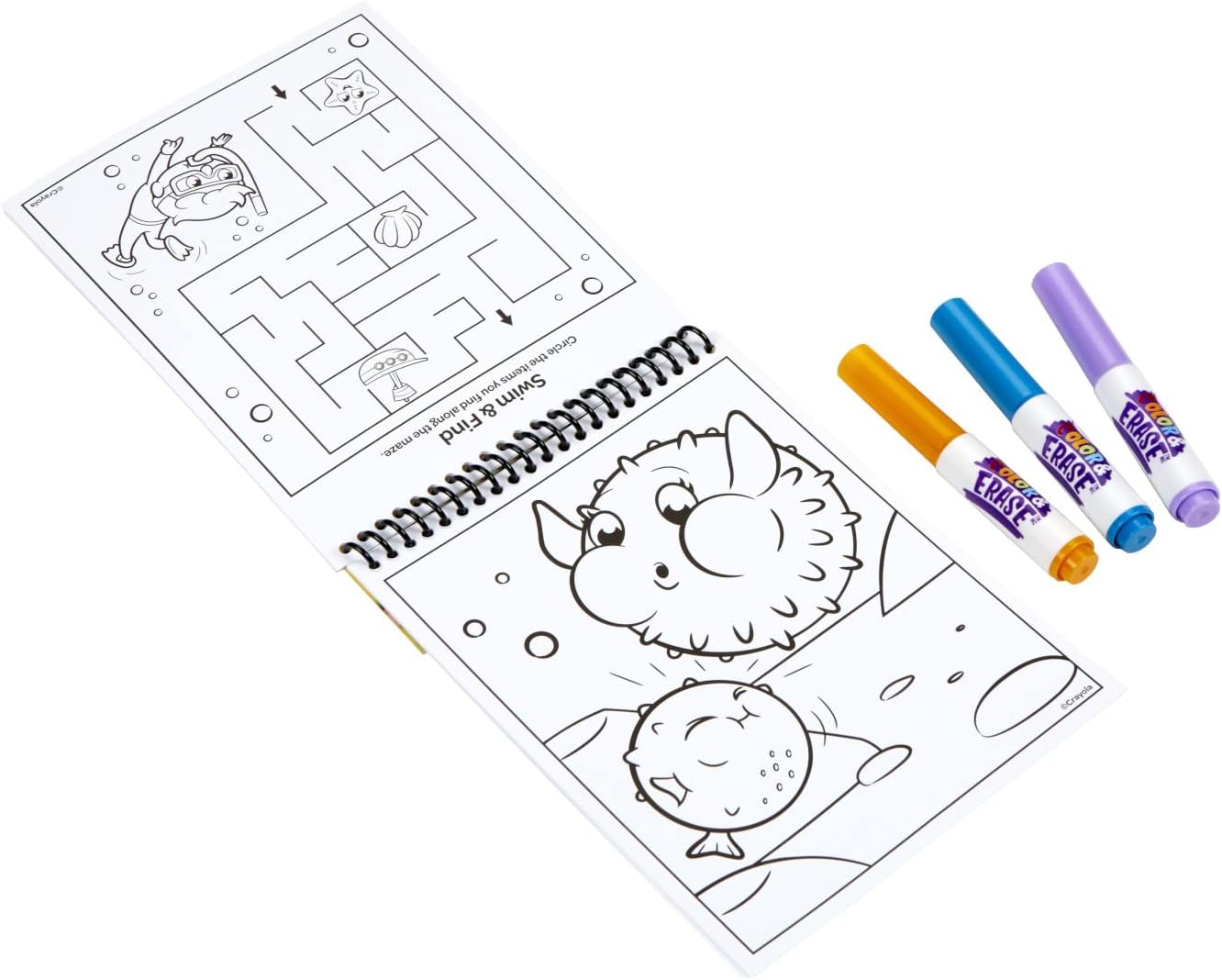 Crayola Under the Sea Color and Erase Reusable Activity Pad with Markers 811489