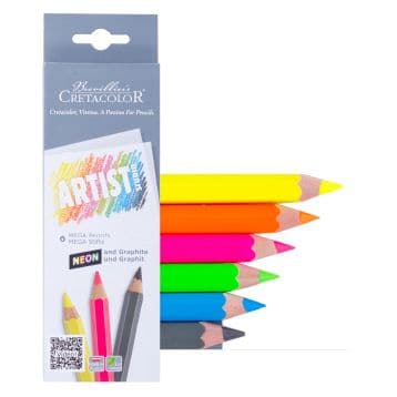 Cretacolor Artist Studio Mega Pencils Neon & Graphite