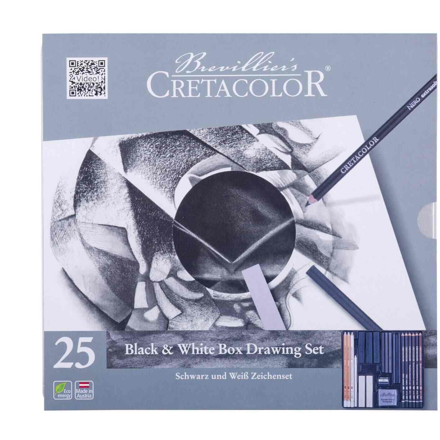 Cretacolor Black & White Box Drawing Set Of 25