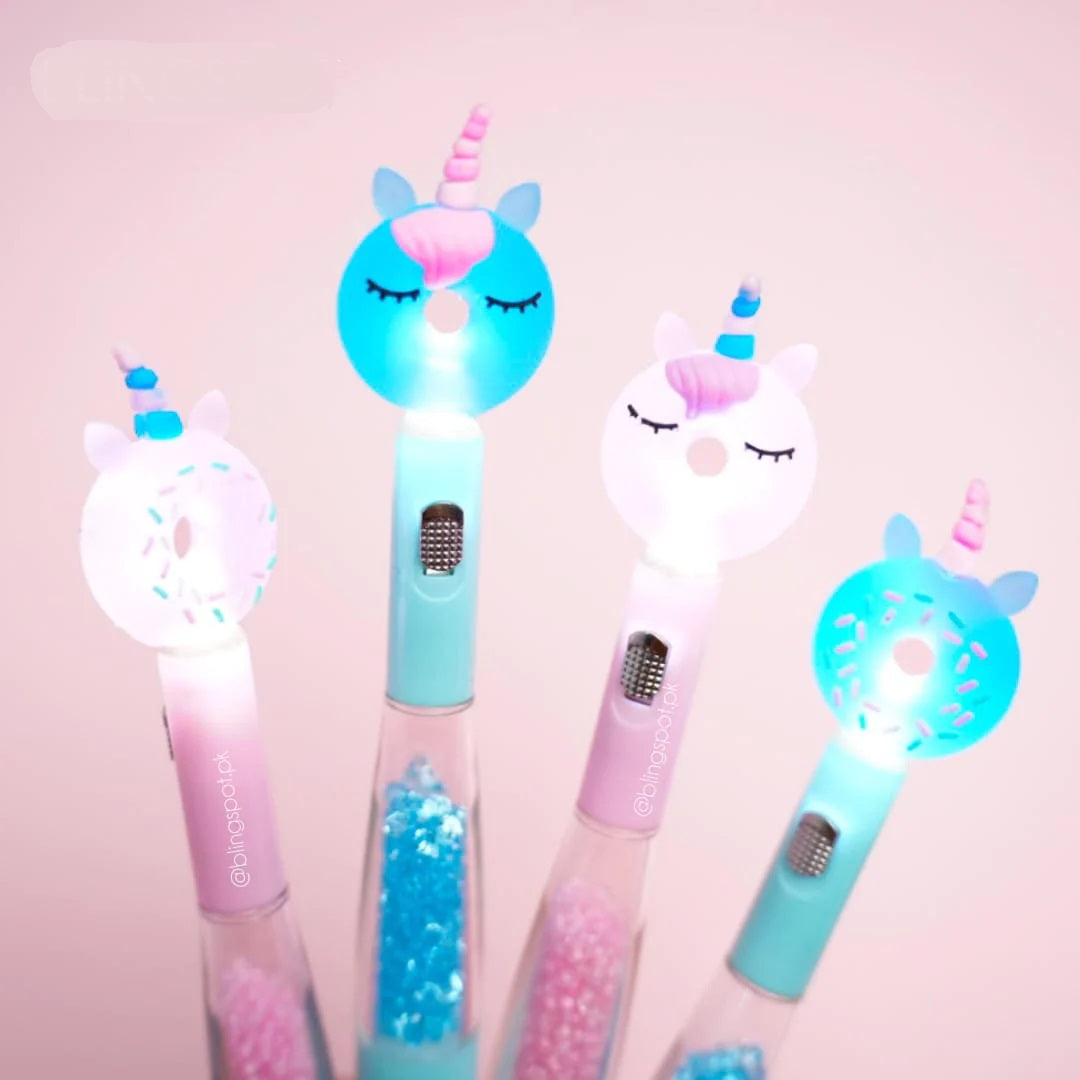 Crystal Donut Unicorn Light Gel Pen