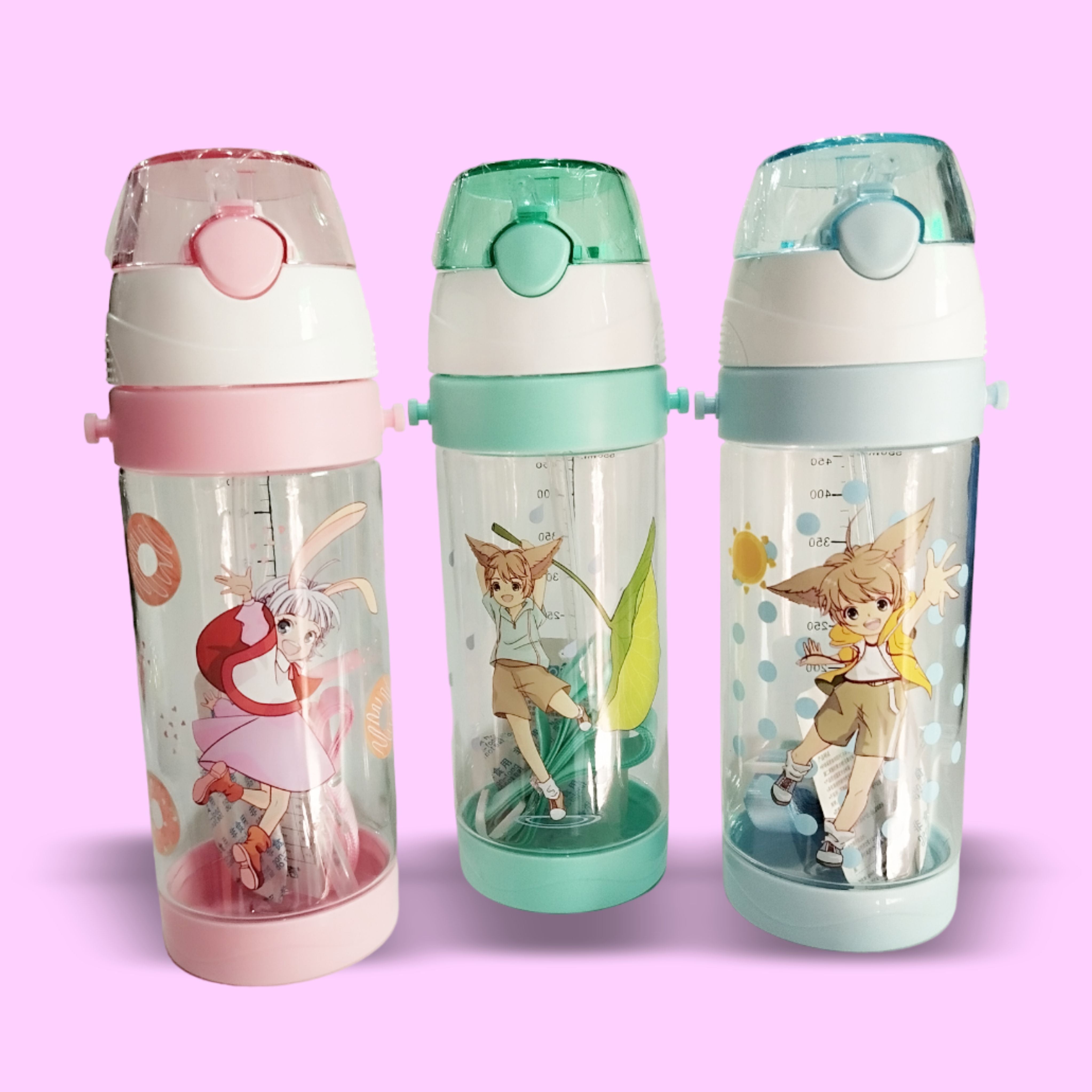 Cute Cartoon Plastic Water Bottle for Kids 550ml