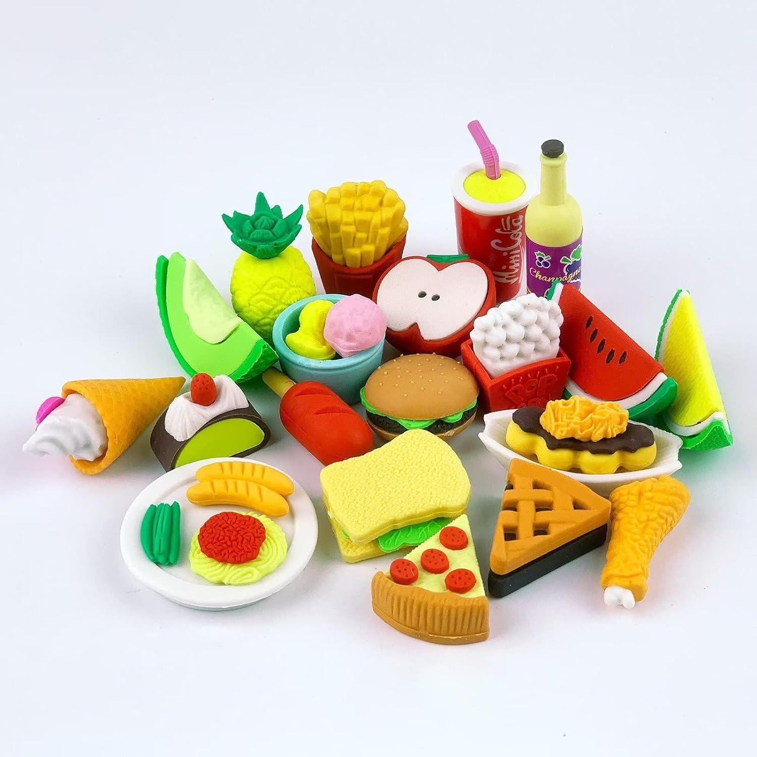 Cute Small Food Tiffin Lunch Box Fancy Erasers for Kids
