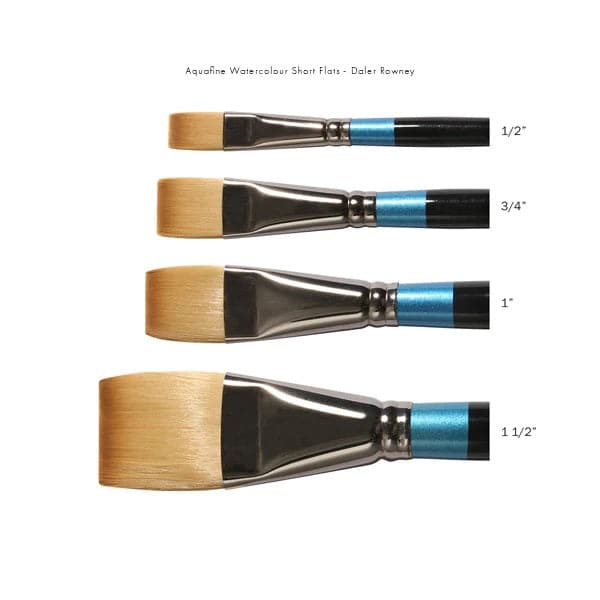 Daler Rowney Aquafine Short Handle Flat Paint Brush Single Piece