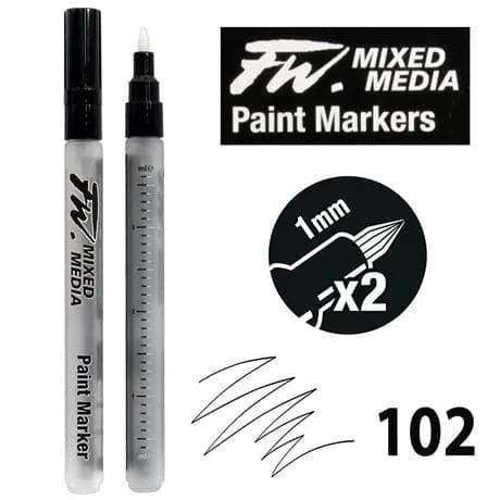 Daler Rowney Fw Mixed Media Refillable Paint Markers 1mm Pack Of 2