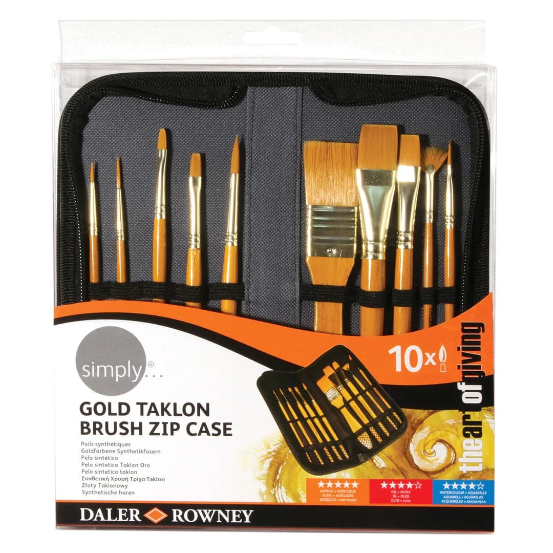 Daler Rowney Simply Natural Hair Brush Set With Zip Case