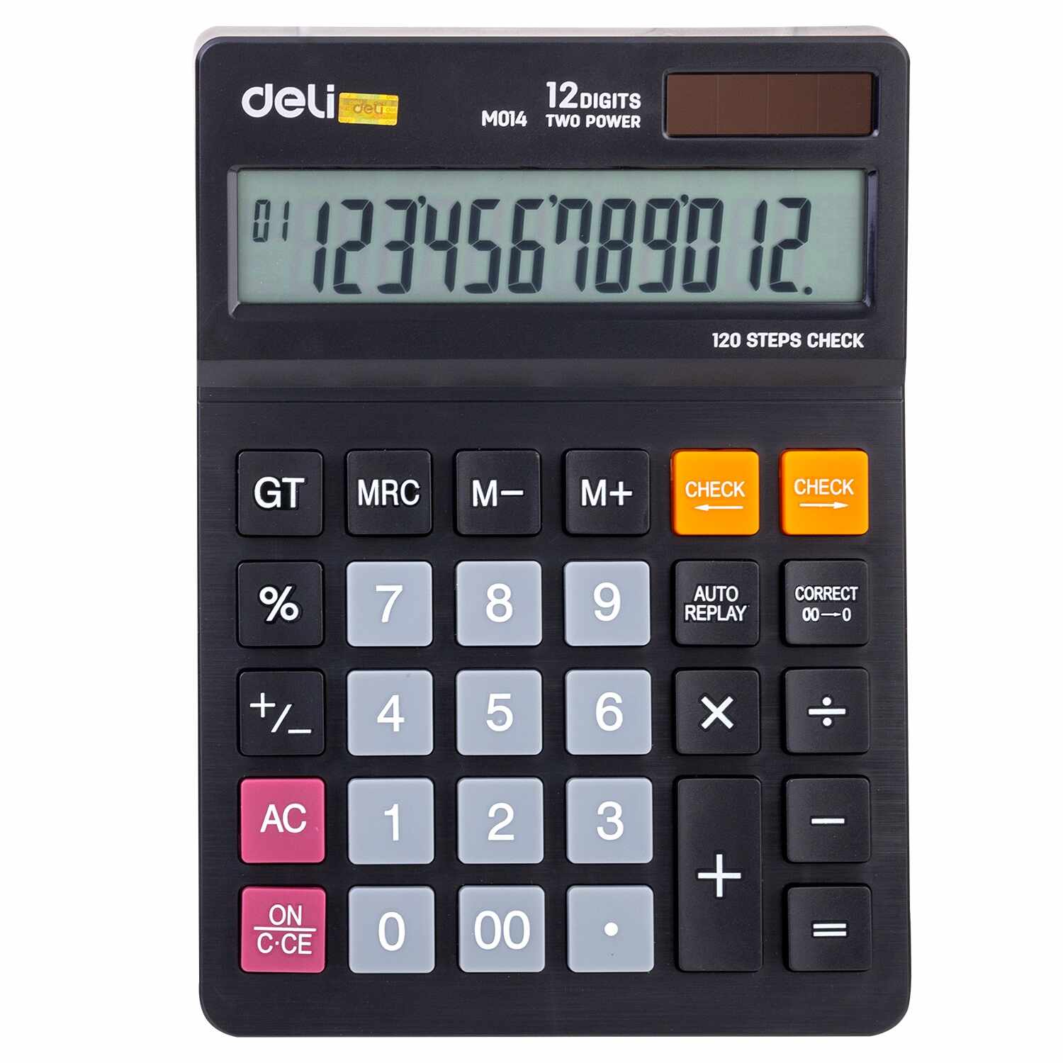 Deli Desktop Calculator 12 Digits, 120 Steps Check EM01420