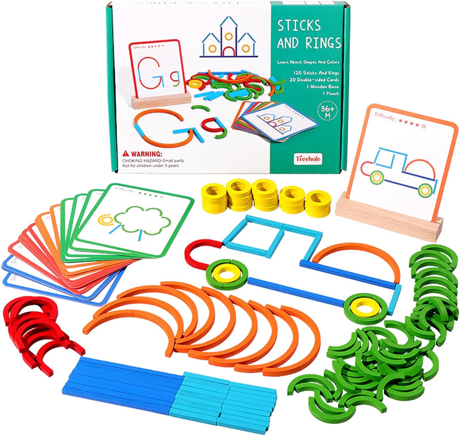 Early Learning Intelligence Developmen Creative Sticks & Rings Puzzle