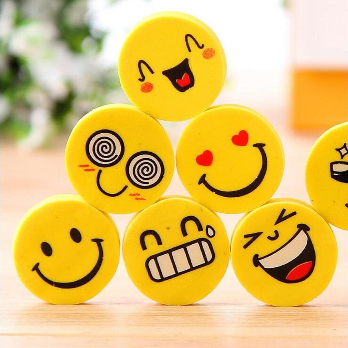 Emoji Eraser Lovely Smiling Face Cute Rubber for kids Pack of 4