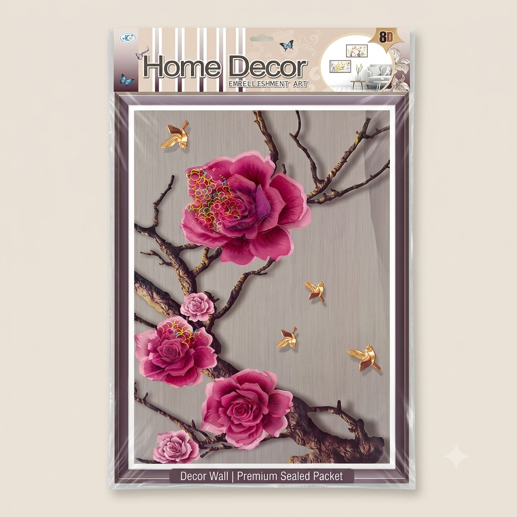8D Home Decor Wall Art Panel | Premium Decorative Wall Sticker 16x26inch