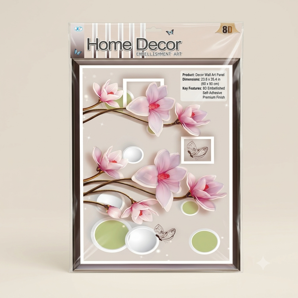 8D Home Decor Wall Art Panel | Premium Decorative Wall Sticker 16x26inch