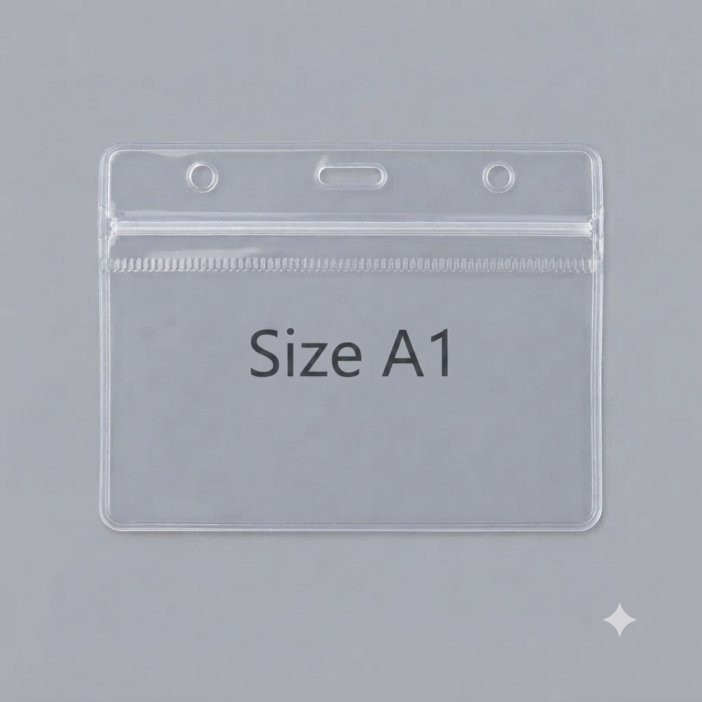 Card Cover Zipper Transparent – Pack of 10 Pcs (Available in Sizes A1, A2, B1, B2)