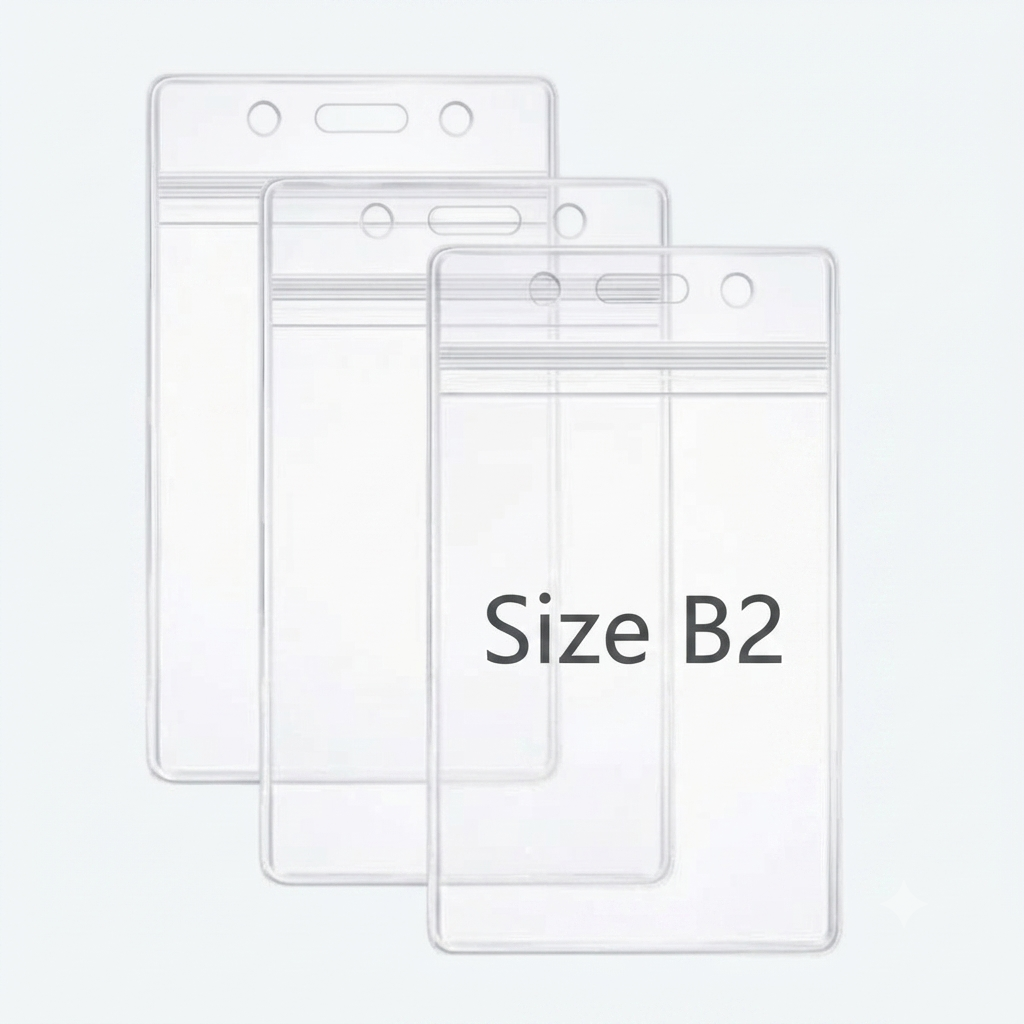Card Cover Zipper Transparent – Pack of 10 Pcs (Available in Sizes A1, A2, B1, B2)