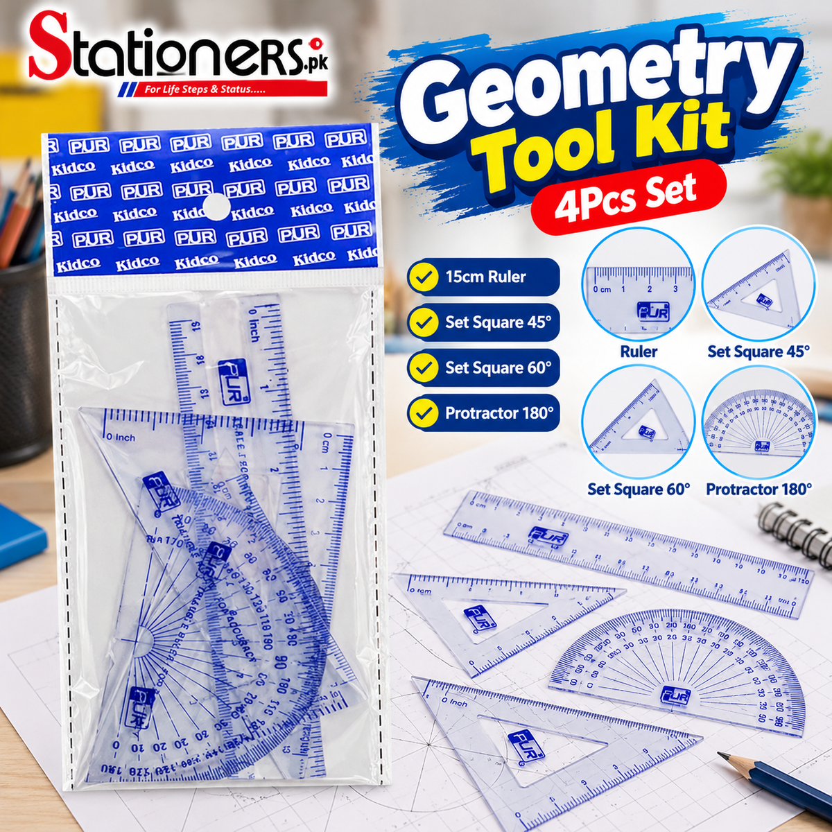 Set Square 205 Transparent Pur