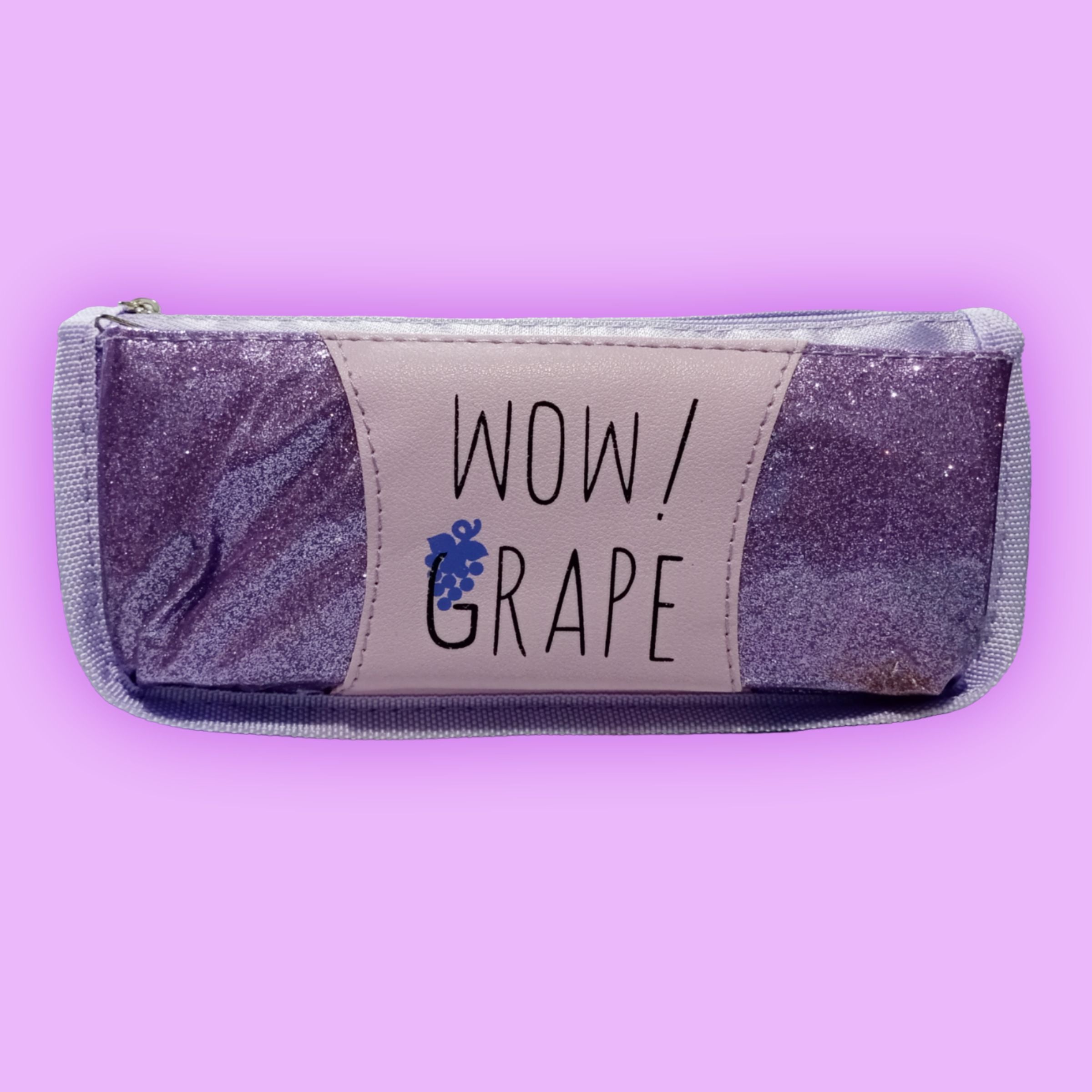 Glittery Purple Large Capacity Pencil Pouch