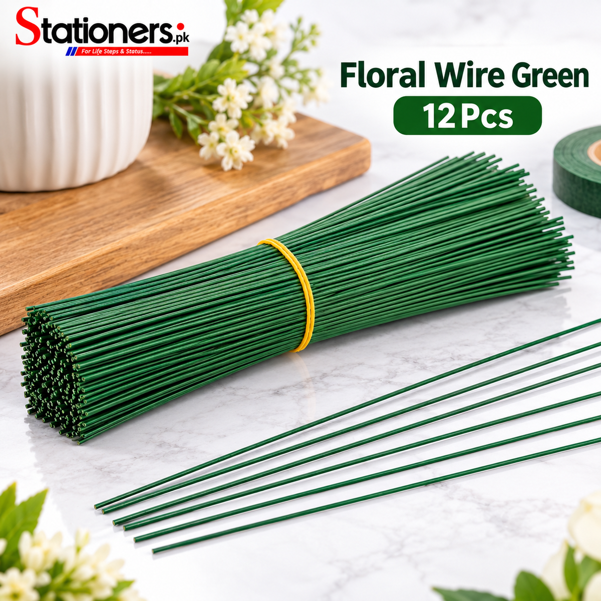 Floral Wire Green – 12 Pcs