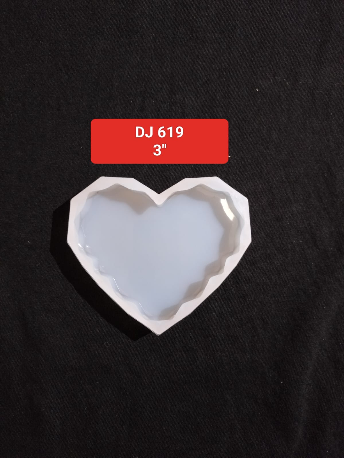 Heart Shape White Silicone Mold 3"