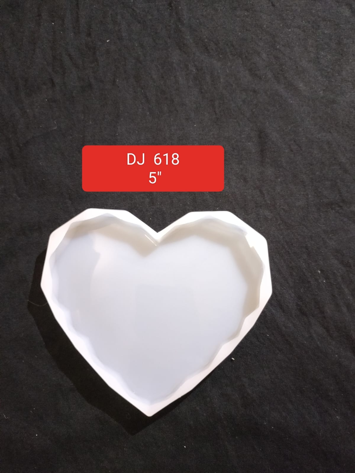 Heart Shape White Silicone Mold 5"