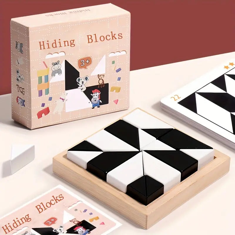 Hiding Blocks - Montessori Preschool Learning Enlightenment Jigsaw Puzzle