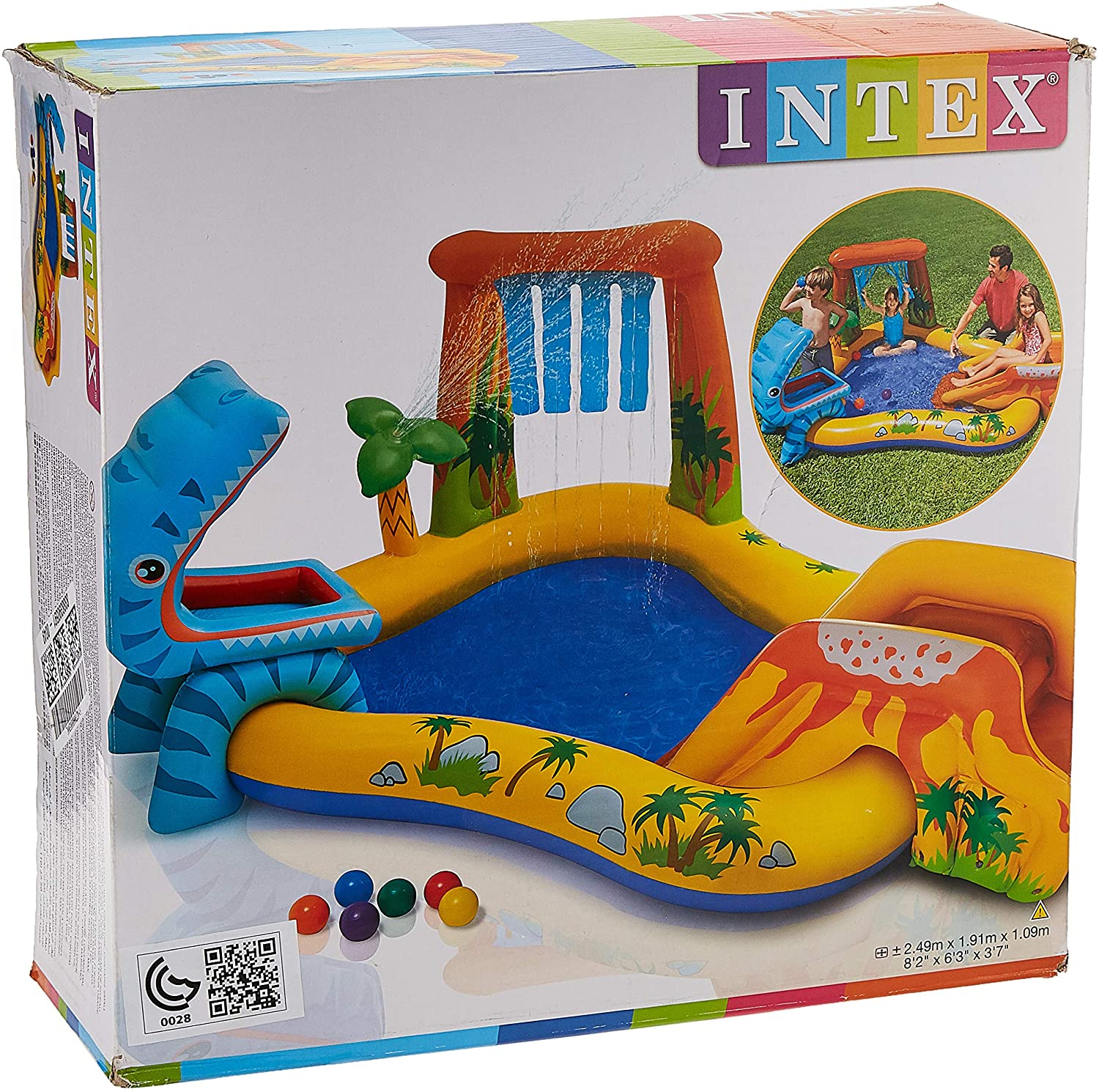 INTEX Dinosaur Play Center Swim Pool 8X6X3.5