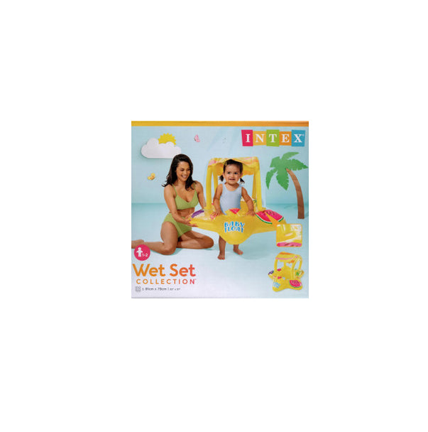 Intex Yellow Kiddie Inflatable Pool Float w/ Sunshade ( 32" x 31" )