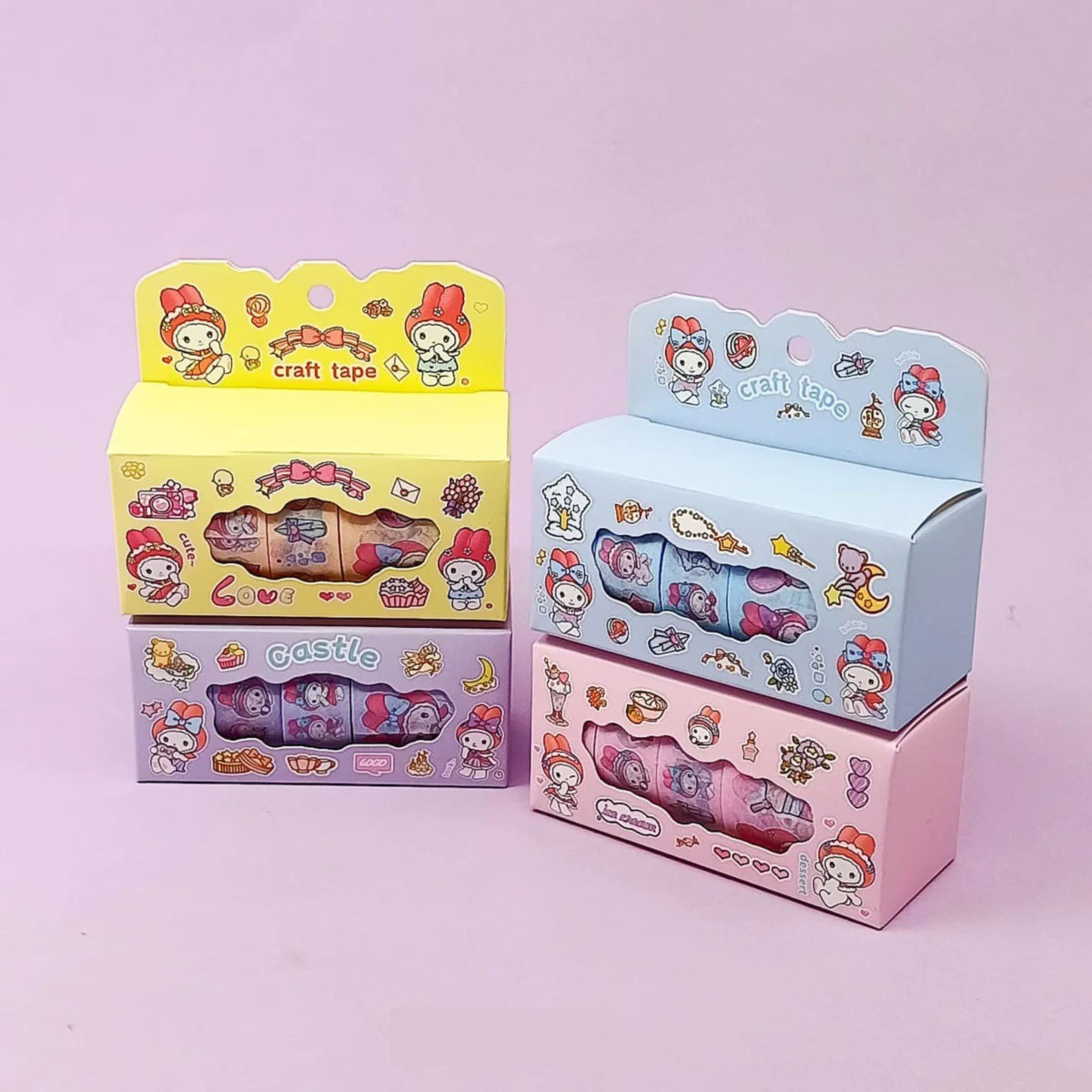 Kawai Cute Bunny Washi Tapes Set of 4