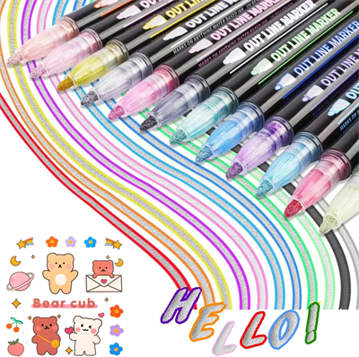 Keep Smiling Outline Metallic Markers Pack of 10