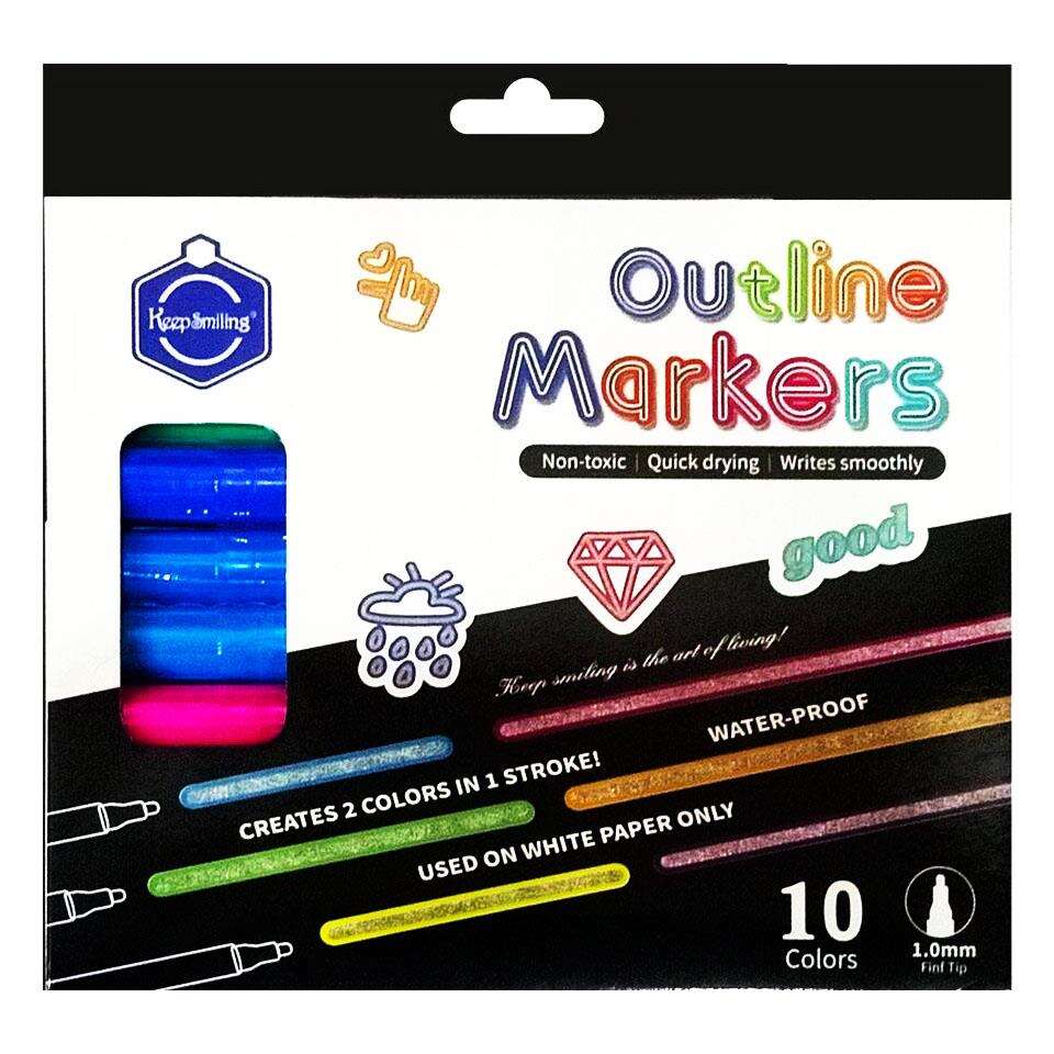Keep Smiling Outline Metallic Markers Pack of 10