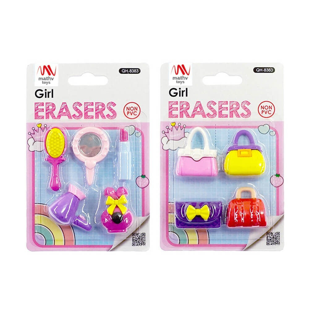 Kids Girl Fashion Eraser 4pcs Set