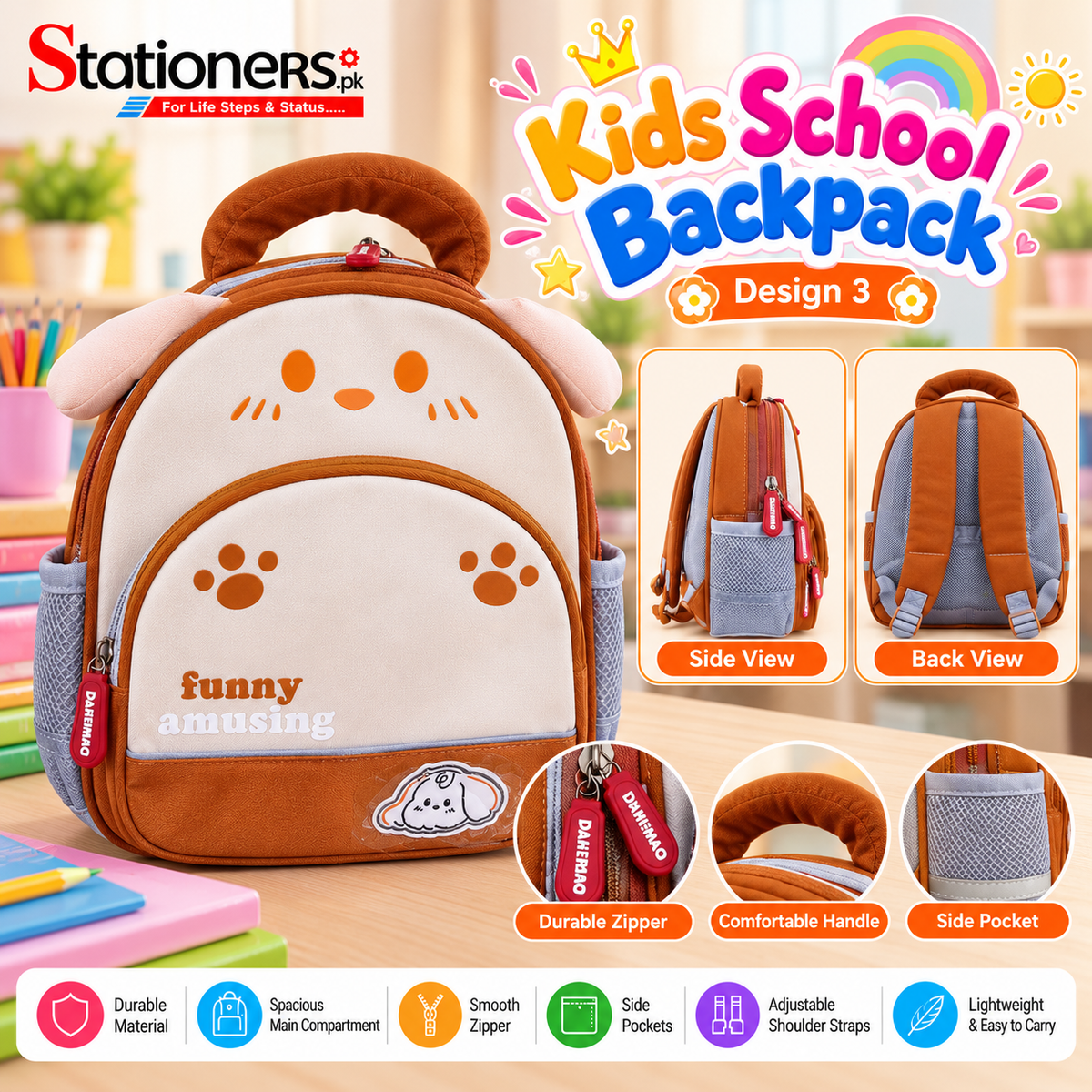 Kids School Backpack – Cute Animal Design, Lightweight Preschool & Kindergarten Bag