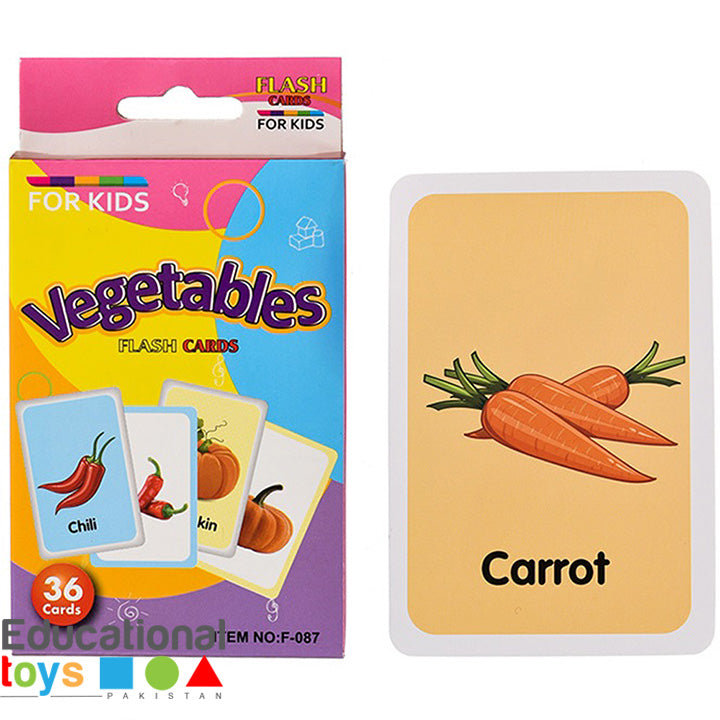 Kids Vegetables English Learning Flash Cards