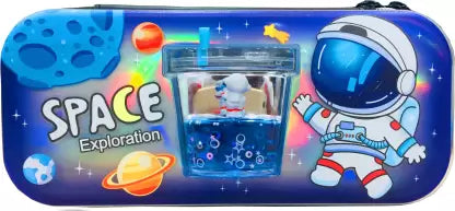 Space Exploration Luxury Glitter Water Gel Pencil Pouch for Kids