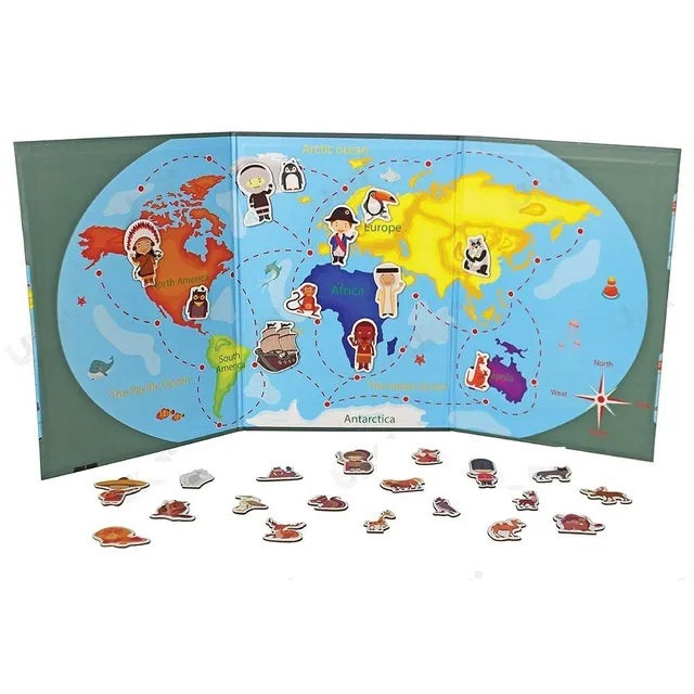 Magnetic Puzzle Map Explore The World 31Pcs