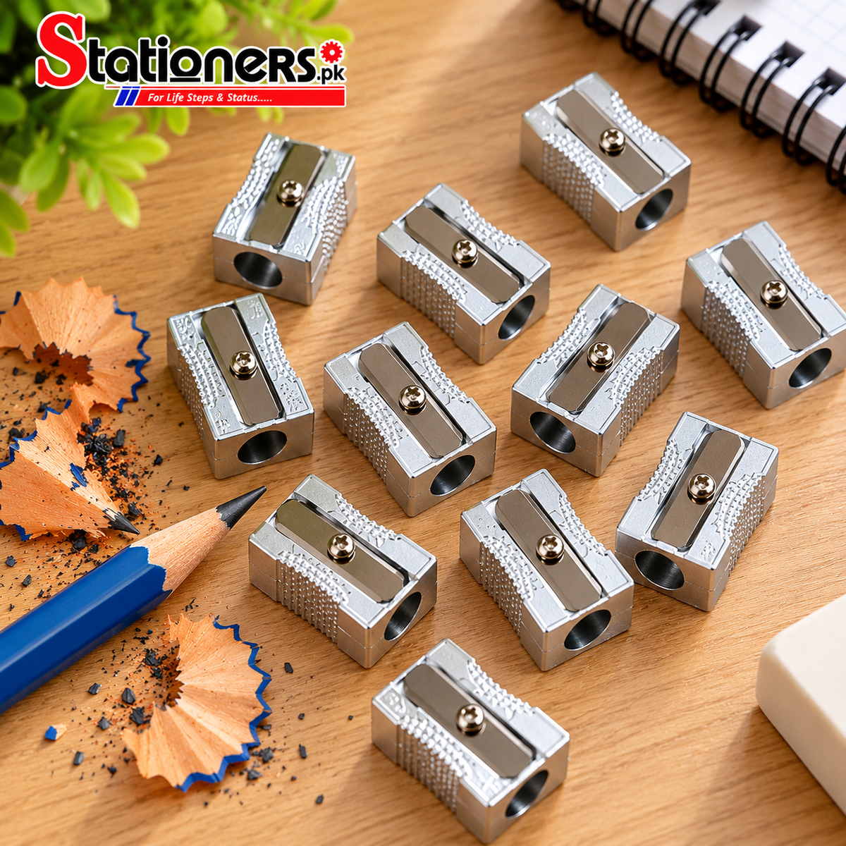 Aluminium Pencil Sharpener Single Hole & Double Hole Silver – 1 Pc