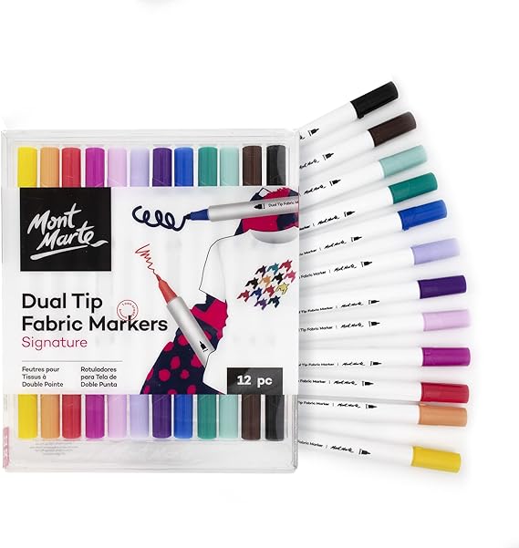 Mont Marte Signature Dual Tip Fabric Markers Pack of 12