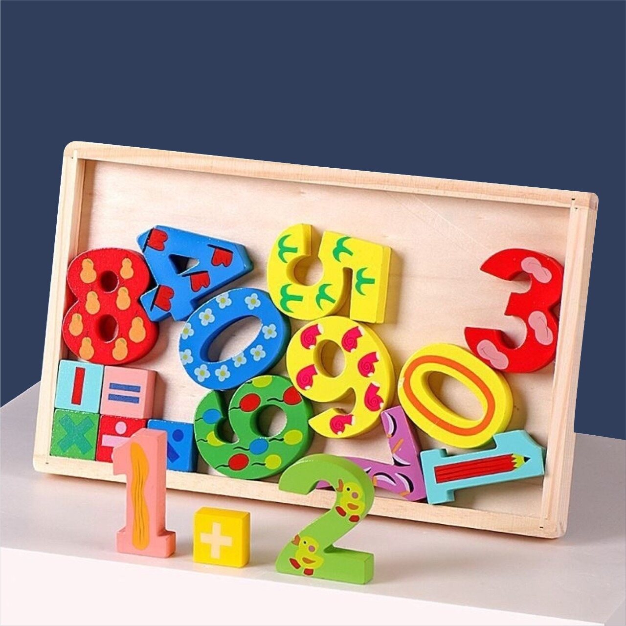Multicolor Wooden Numbers Learning Board 3D