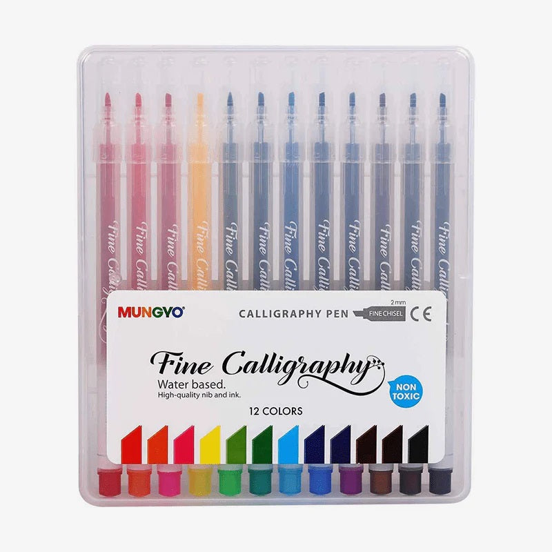 Mungyo Calligraphy Pen Set Of 12 Assorted Colours