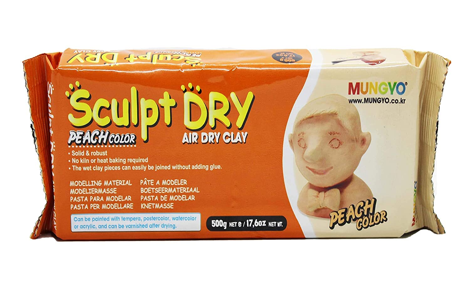 Mungyo Sculpt Air Dry Clay 500gm Peach