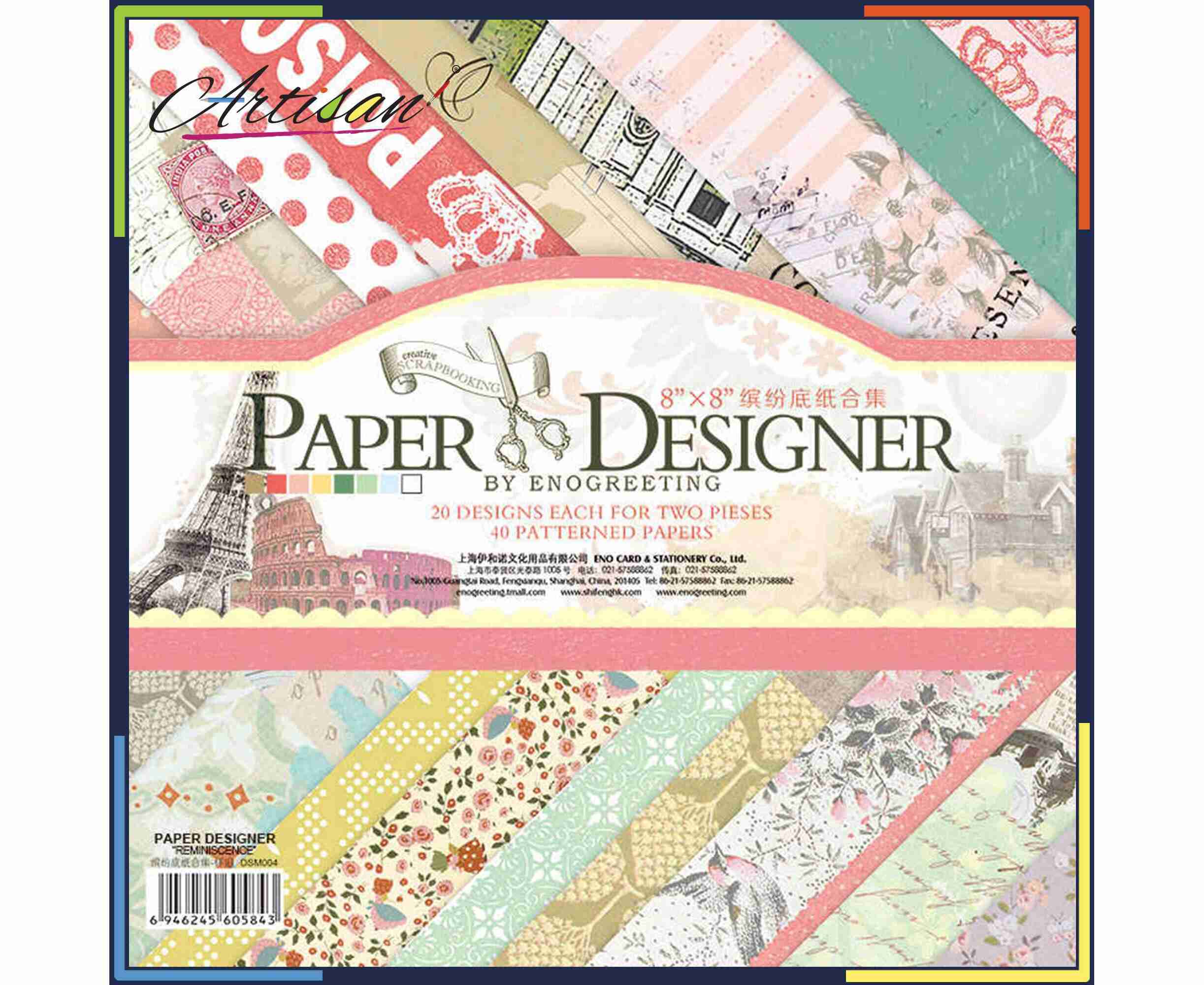 Design Paper Pack Scrapbook Papers Patterned Paper For Crafting 8x8 Inch
