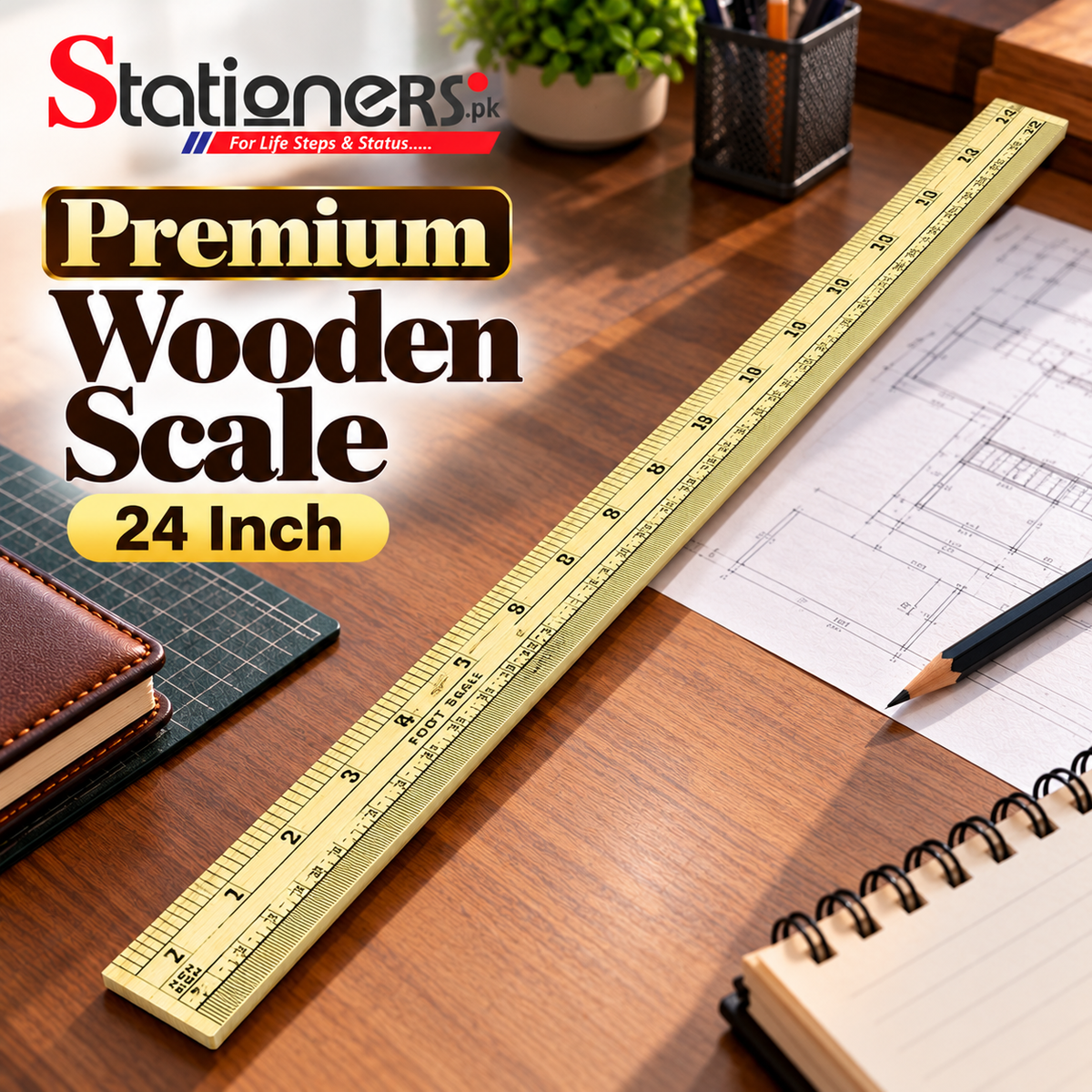 Premium Wooden Scale – 12 Inch, 24 Inch & 39 Inch Foot Scale
