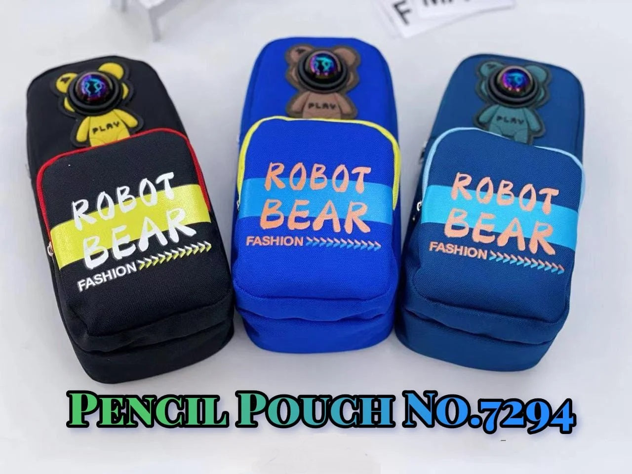 Robot Bear Pencil Pouch With Light for Kids