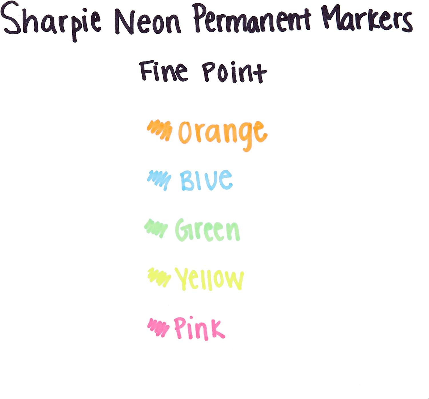 Sharpie Neon Fine Point Permanent Markers Pack of 5 (1860443)