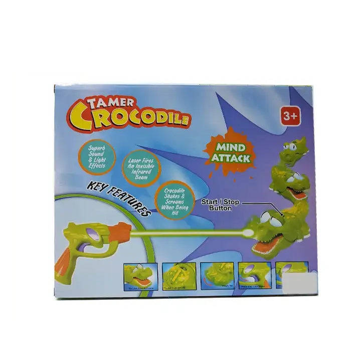Sound and Light Effects Battery Operated Laser Gun Control Crocodile Toy for Kids