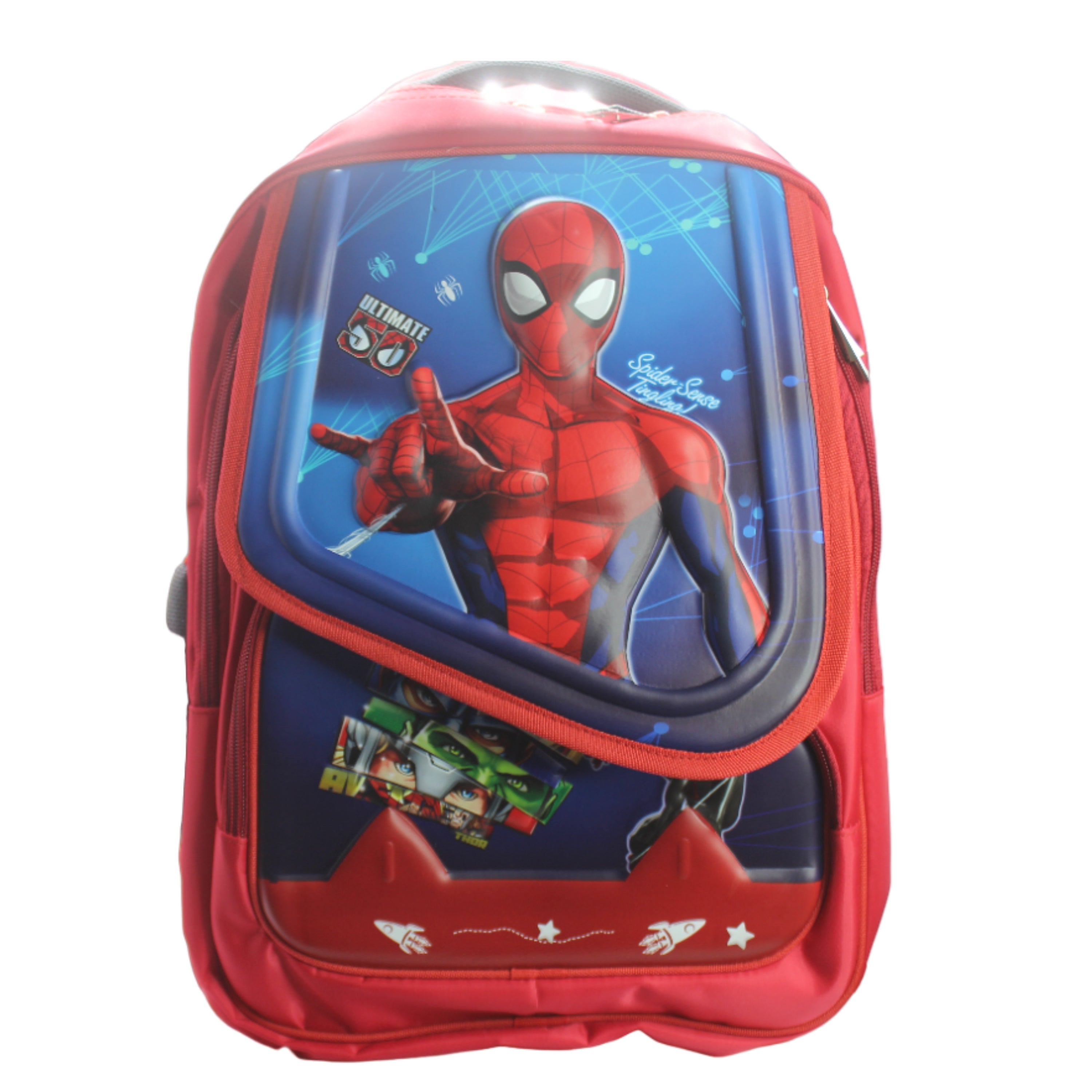 Spiderman Flap School Bag for Kids Class 4 to 8