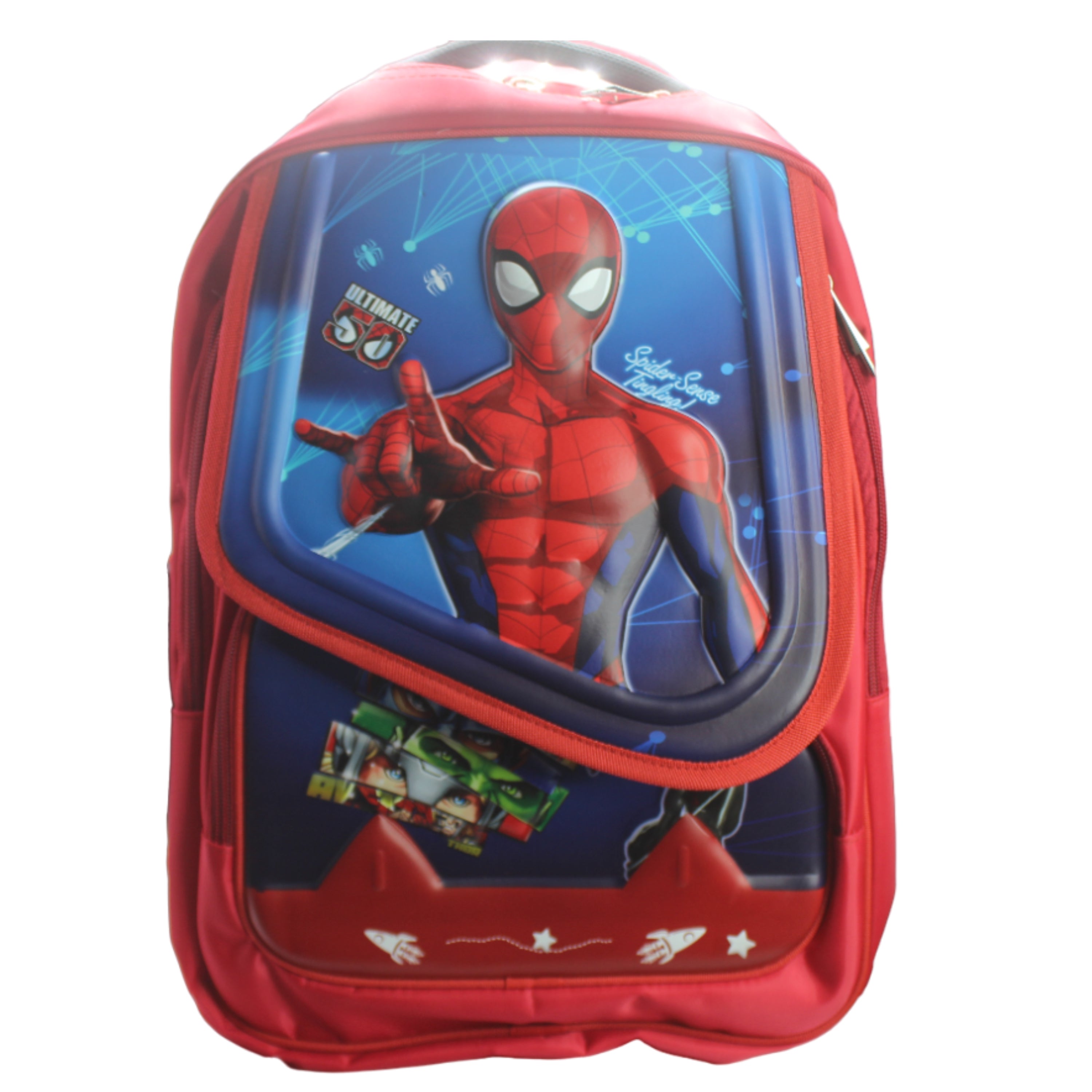 Spiderman Flap School Bag for Kids Class 4 to 8