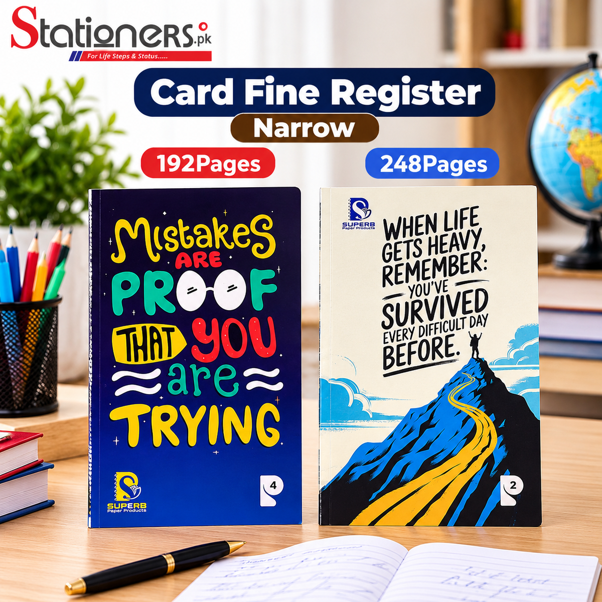 Card Fine Register Narrow – 192 & 248 Pages