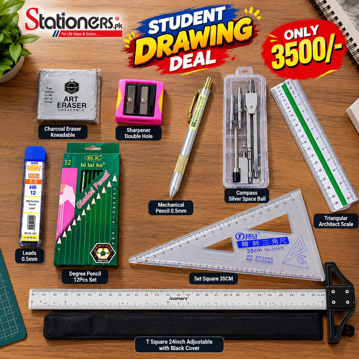 Student Drawing Deal – Complete Technical Drawing & Architecture Kit | 9 Essential Items | Rs. 3,500