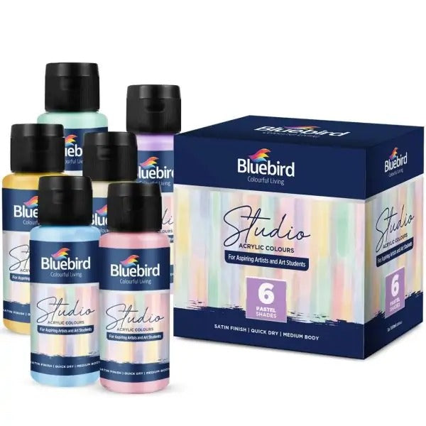 Bluebird Studio Acrylic Colours – 100 ml Set of 6