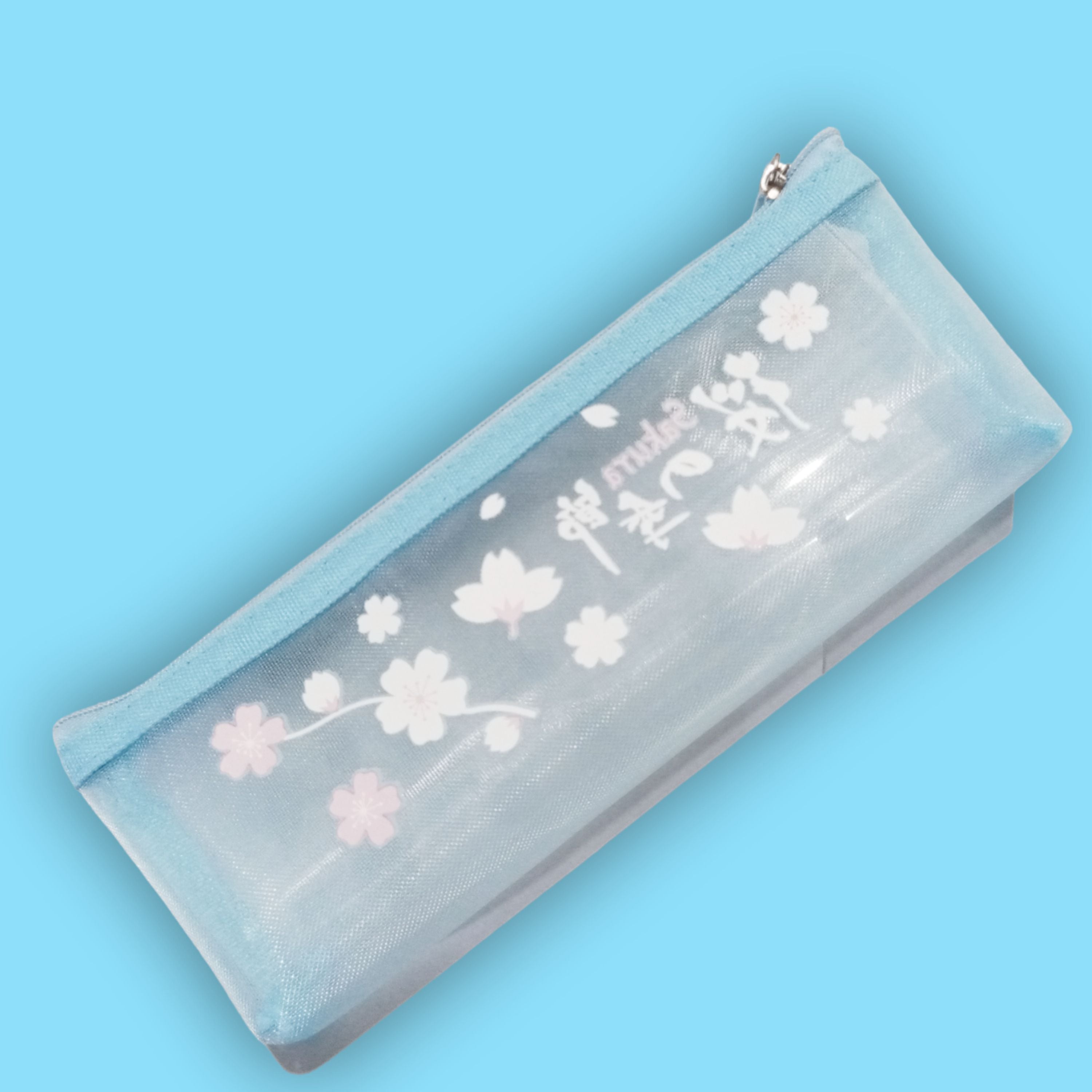 Sweet Frosted Sakura Transparent Pencil Pouch