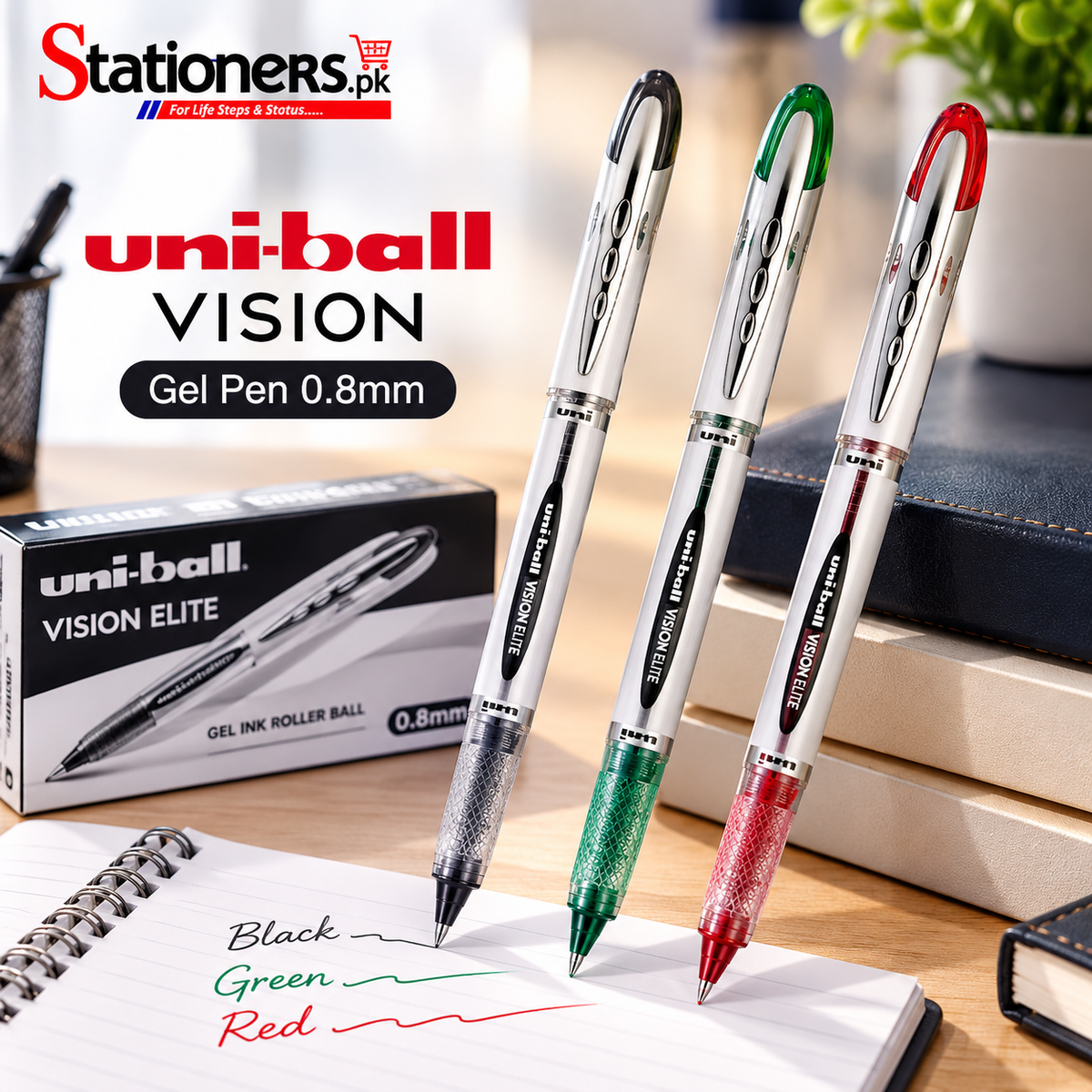 Uni Ball Vision Gel Pen 0.8mm (1pc)