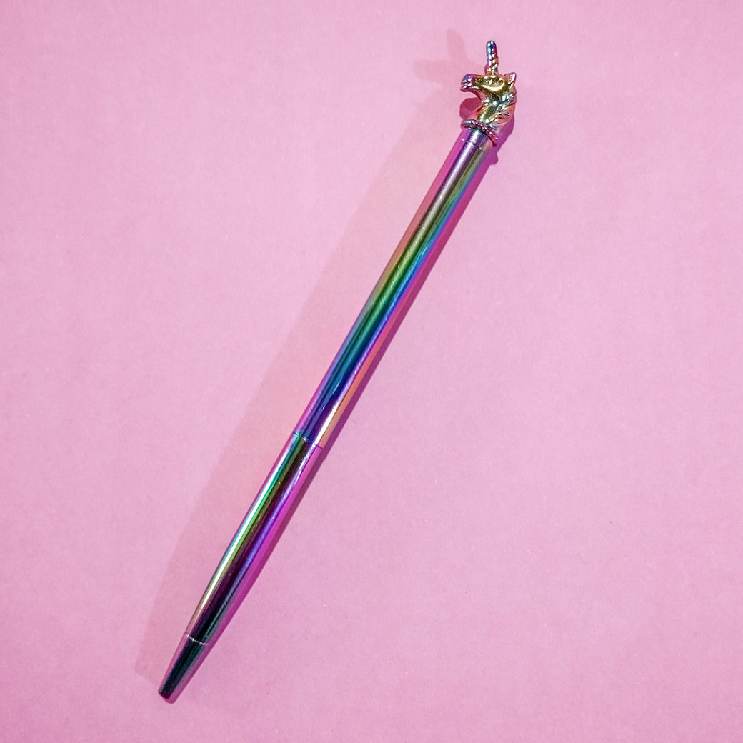 Unicorn Rainbow Metallic Metal Ballpoint Pen
